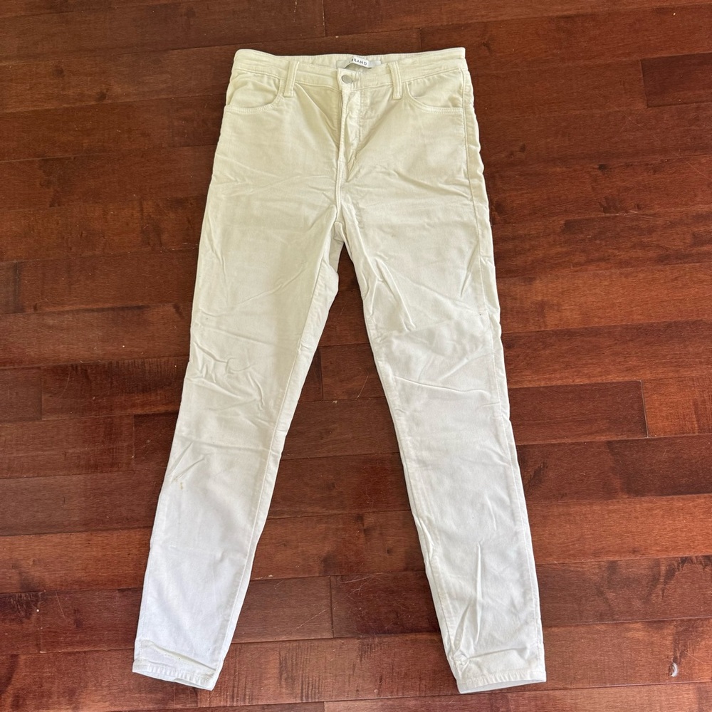 J BRAND White Velvet Alana High Rise Crop, Size 27